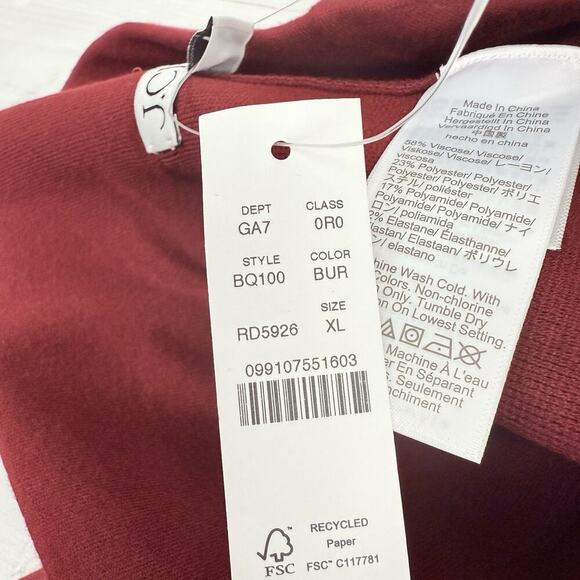 J.Crew Size XL Delaney Kick Out Sweater Pants Red Burgundy Pull On High Rise NWT - Picture 10 of 16